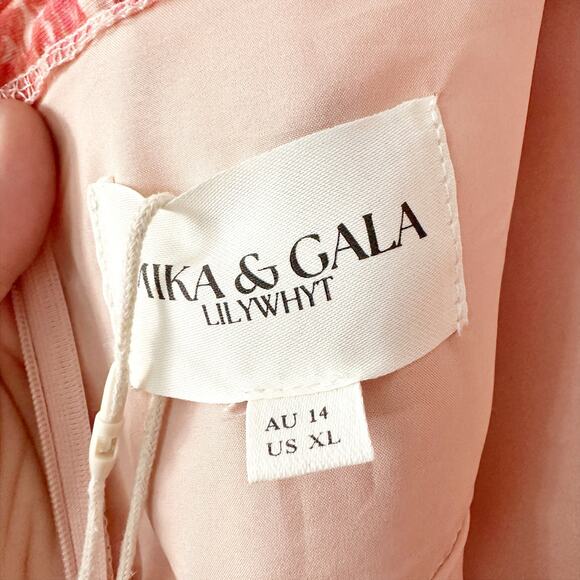 Mika & Gala Tropical Orange Halter Maxi Dress Women's US Size XL  NEW - Picture 9 of 15